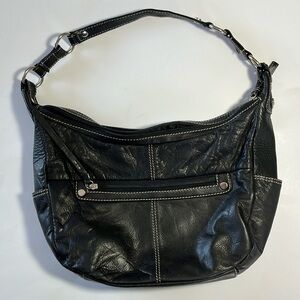 Great American Leather Works brown, leather hobo bag, purse zipper closure